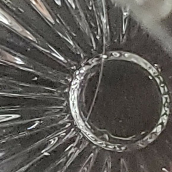 Pinwheel Hand Cut Etched Lead Crystal Vase Candle Holder Poland 4.5" bisquit jar - Picture 11 of 11